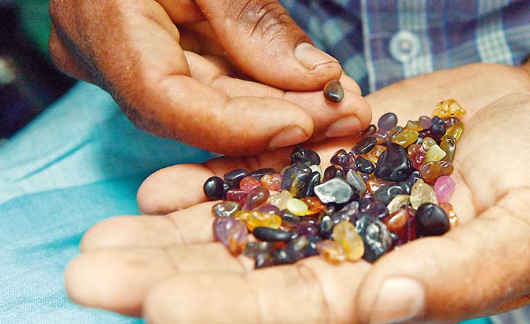 Artisanal gem mine in Sri Lanka